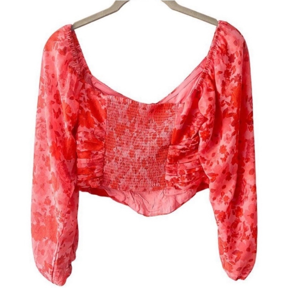 NWOT Free People Oh Lala Top, Pink & Roses - Picture 5 of 7